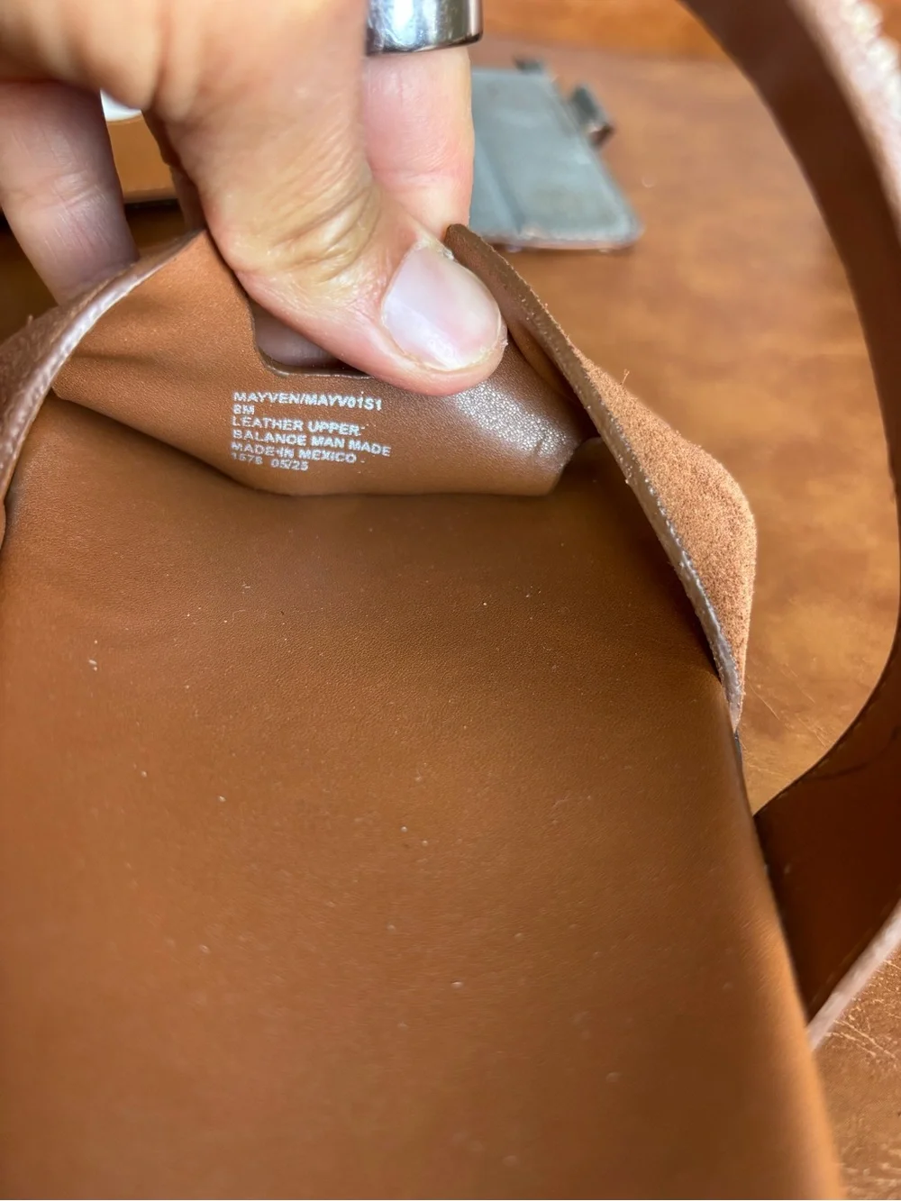 Steve Madden Harken Tan Cognac Leather Sandals H-cut Double Strap Size 8 - Picture 5 of 7